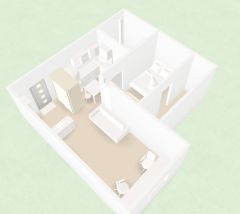 План перепланировки с переносом кухни в коридор - вид сверху